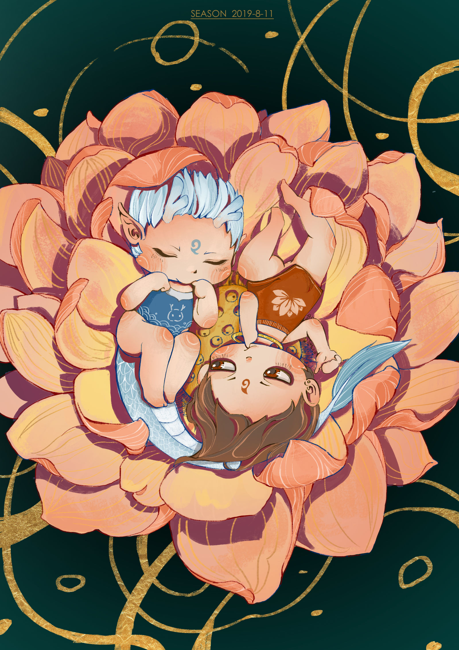 哪吒X敖丙插画图片壁纸