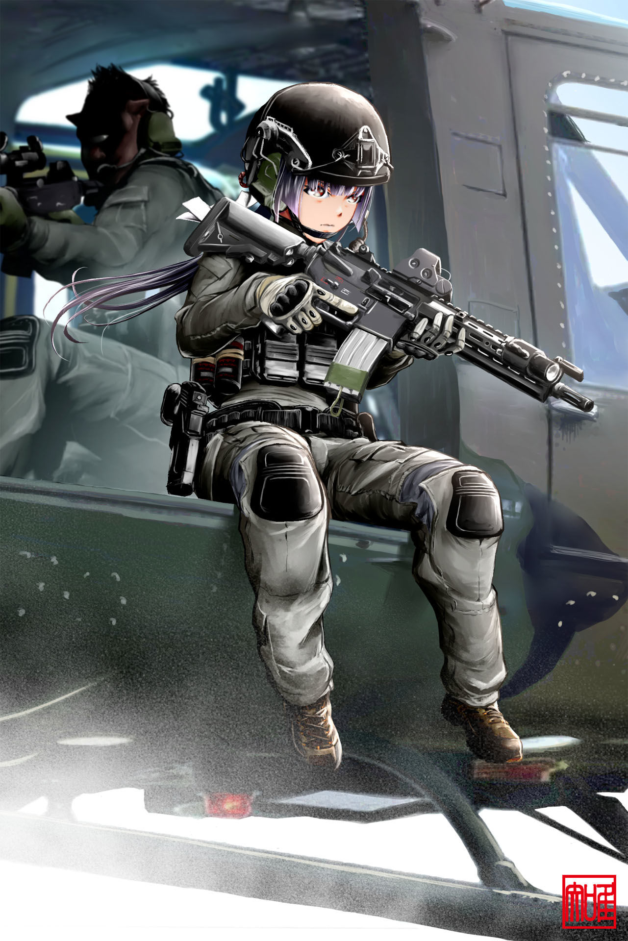 HK416和真琴插画图片壁纸