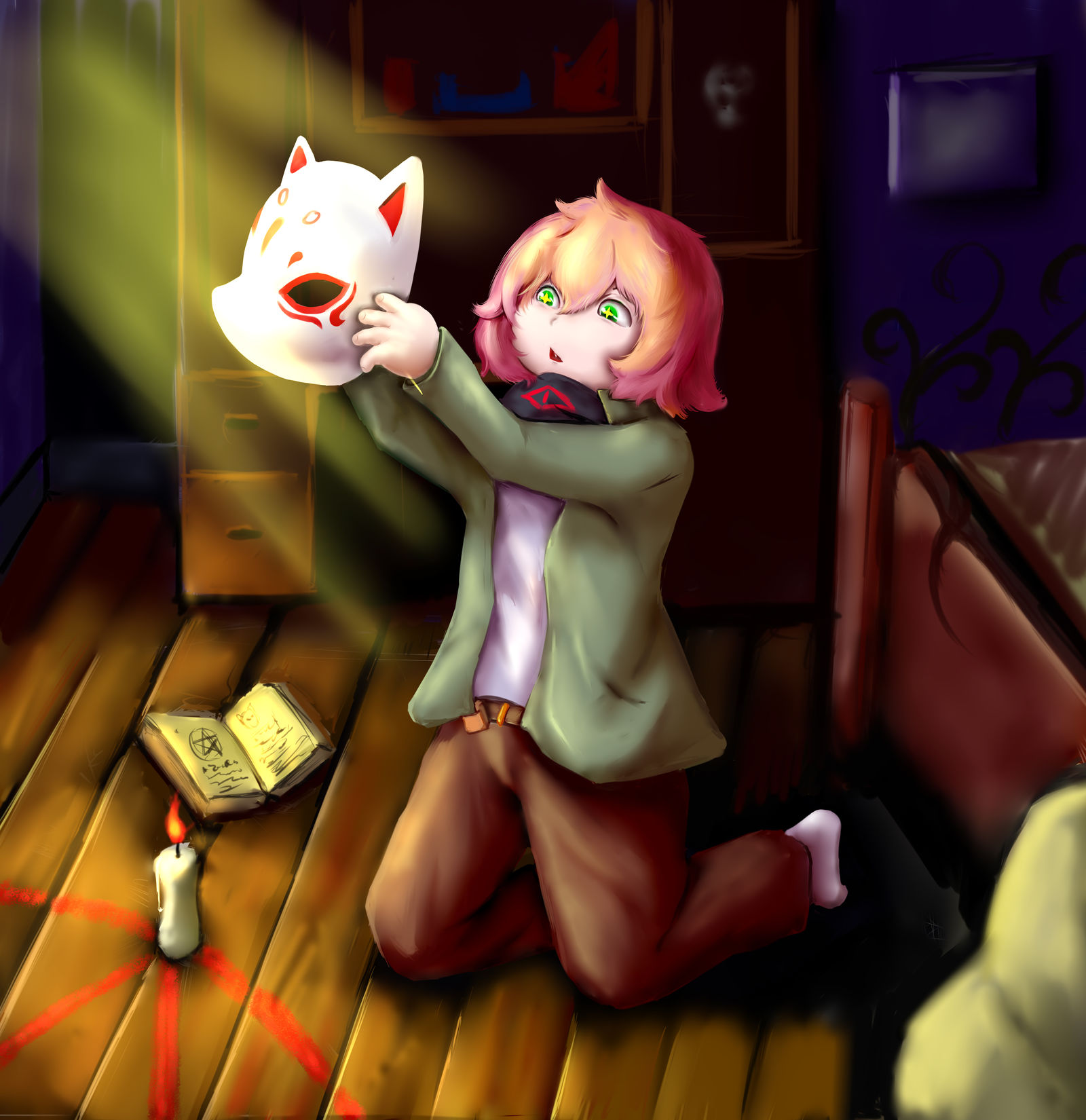 狐狸面具兽化（狐狸面具兽化）插画图片壁纸