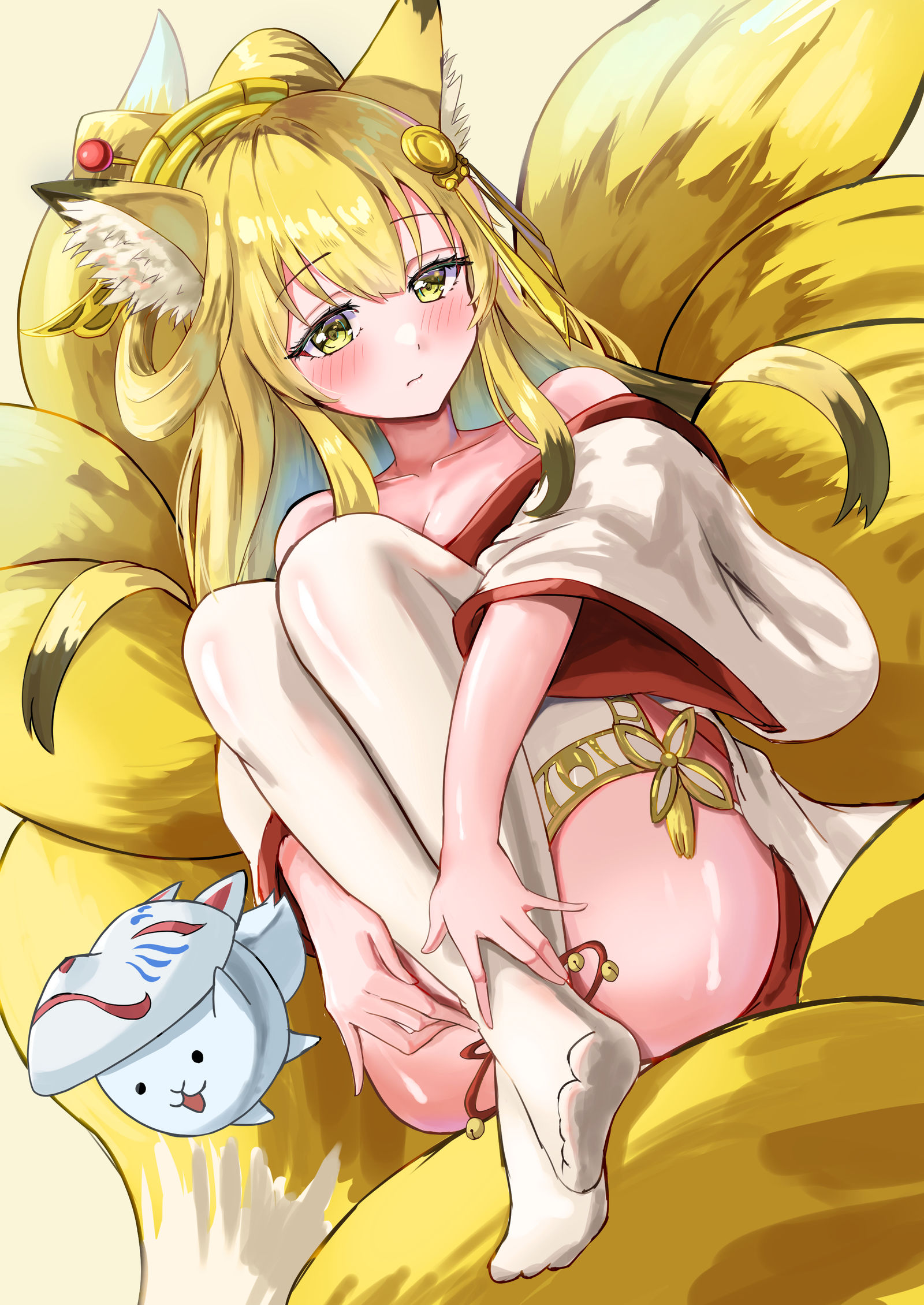 九尾的狐狸公主百合插画图片壁纸