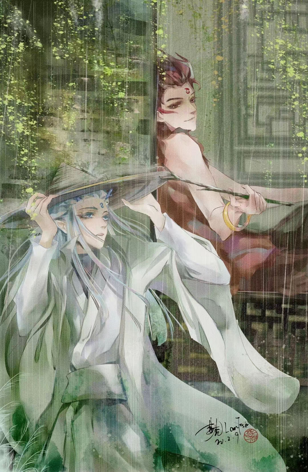 藕饼-烟雨-敖丙哪吒