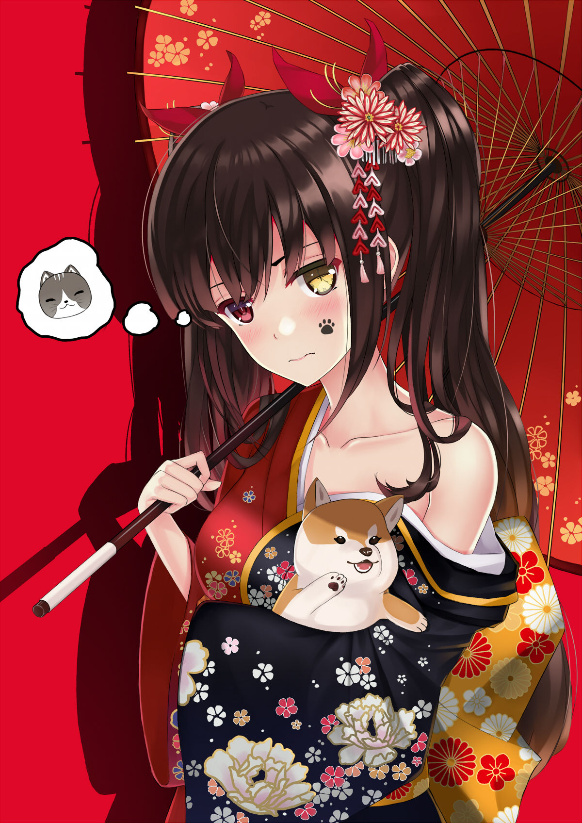 铲屎官不开森插画图片壁纸