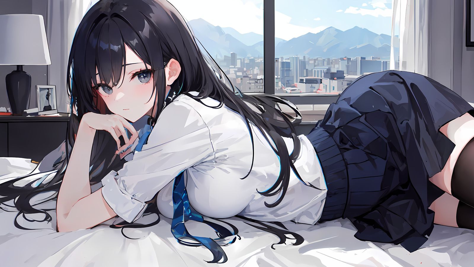 躺在床上插画图片壁纸