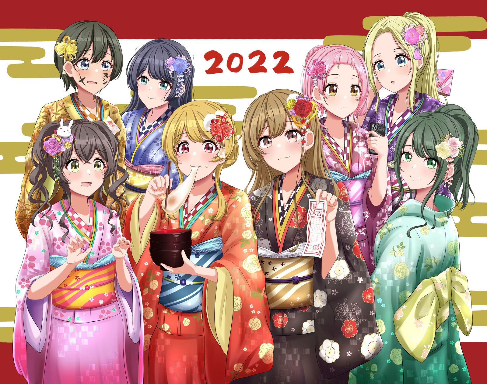 お正月D4DJ插画图片壁纸