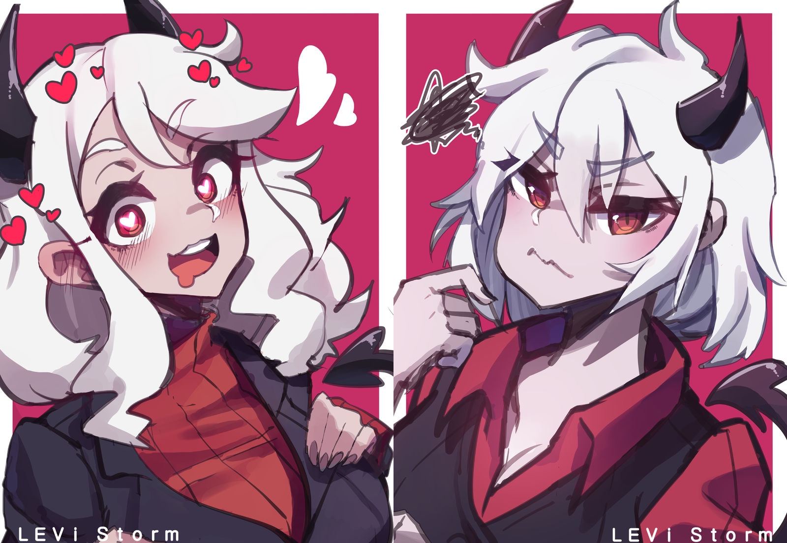 Helltaker- Modeus&Malina插画图片壁纸