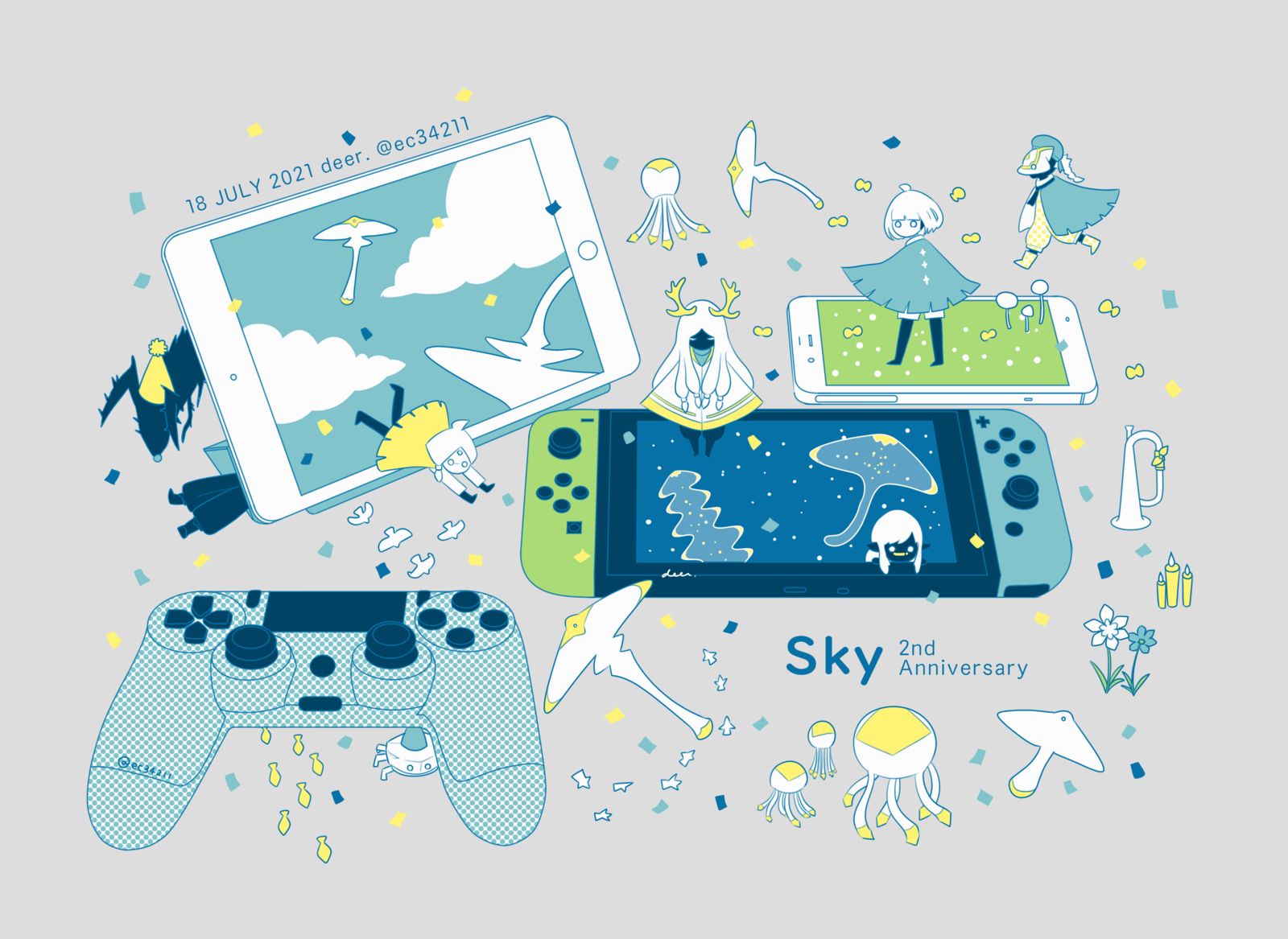 Sky 2nd Anniversary插画图片壁纸