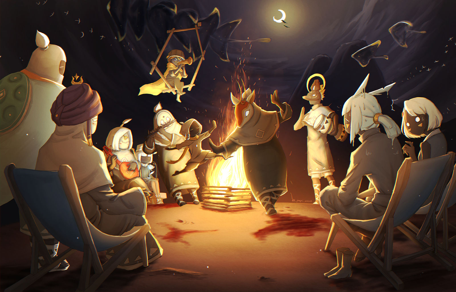 夏灯插画图片壁纸