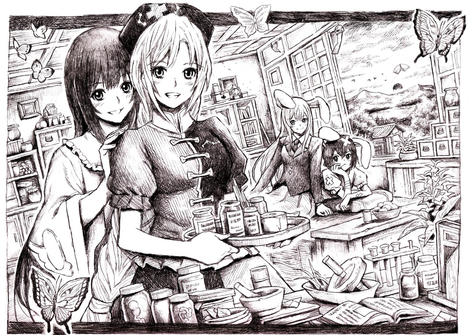八意　永琳插画图片壁纸