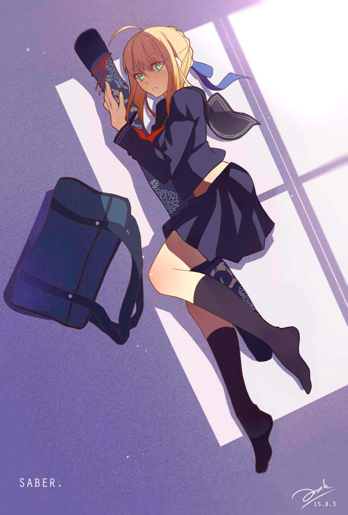 saber/制服插画图片壁纸