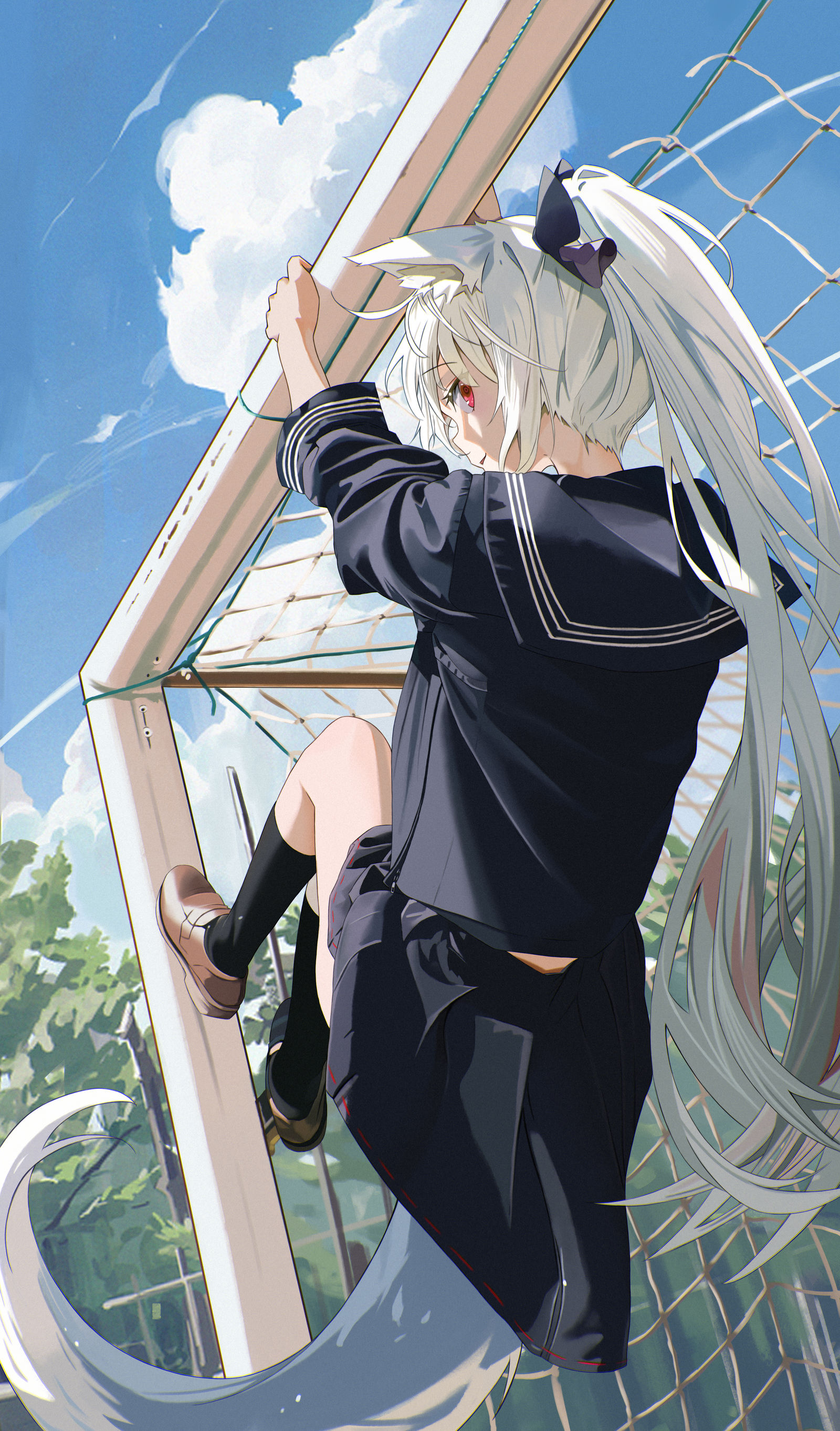 JK狐狸插画图片壁纸