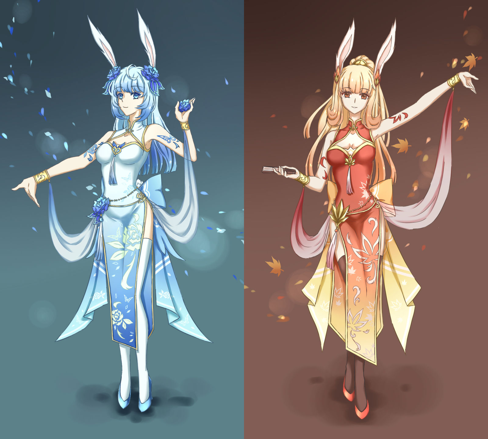公孙离旗袍×2插画图片壁纸