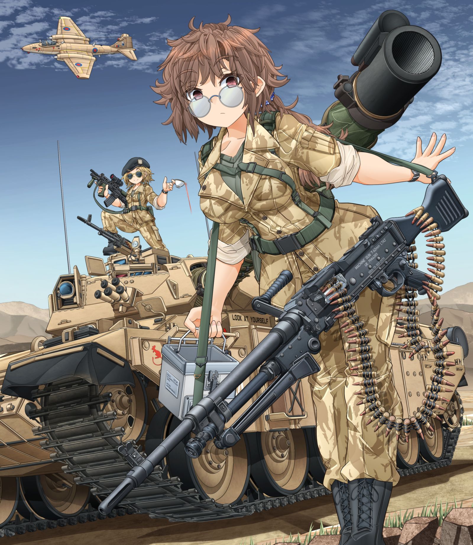 British Army L7A2 GPMG插画图片壁纸