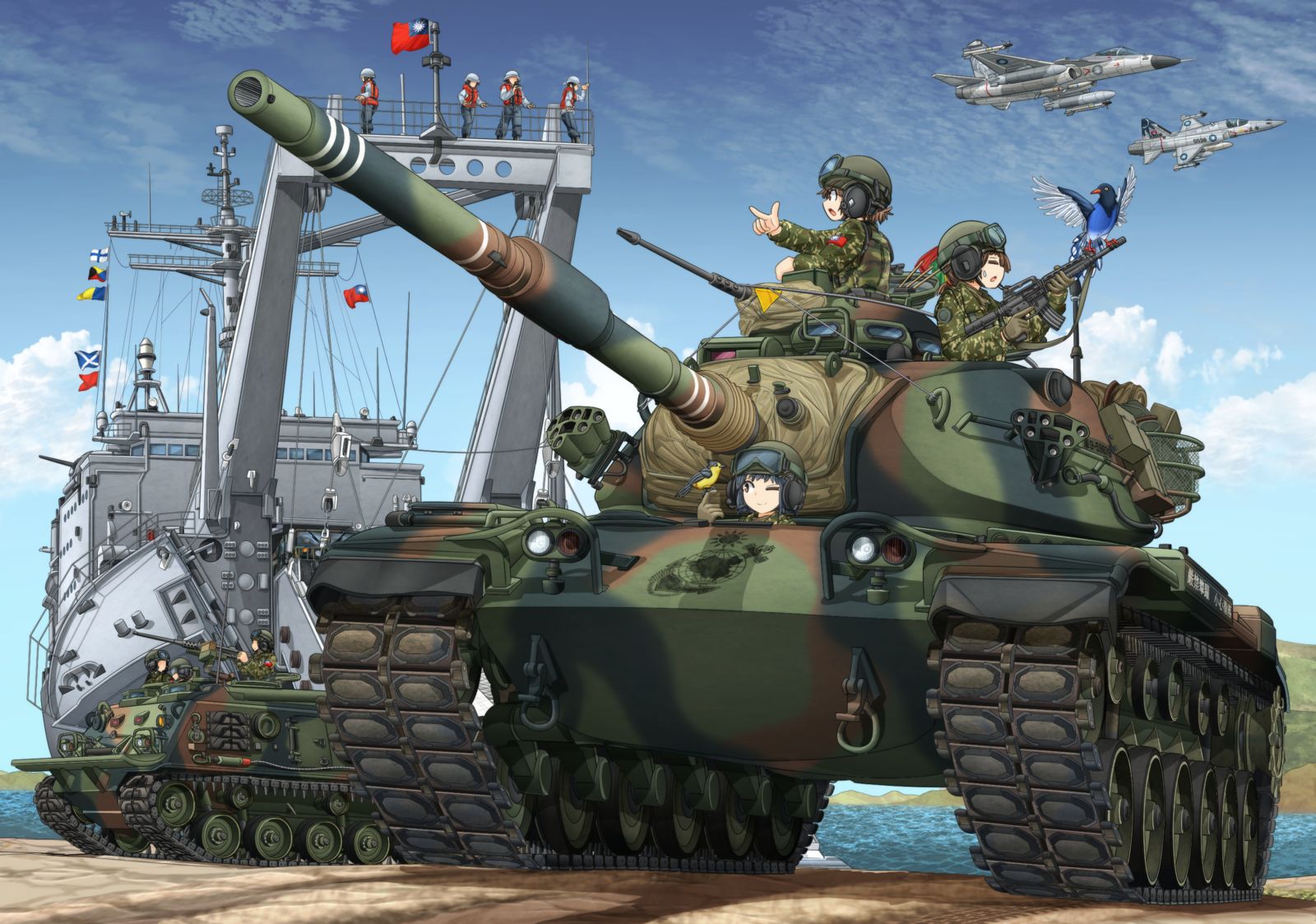 台湾海军陆战队M60A3TTS帕顿主力坦克头像同人高清图
