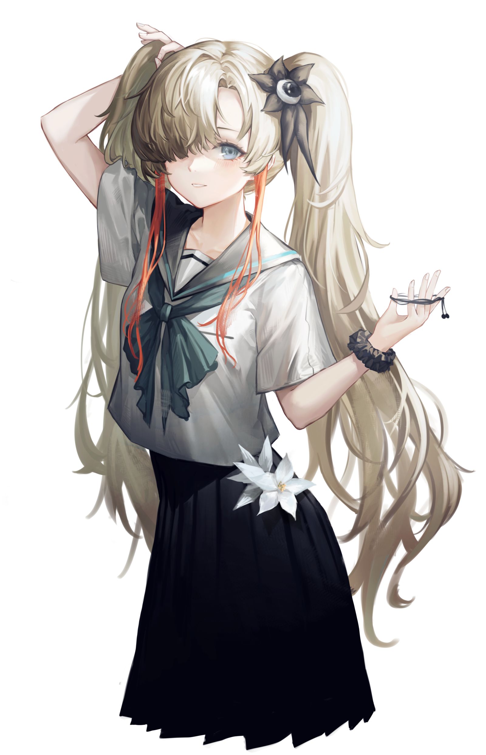 情绪小姐的双马尾插画图片壁纸