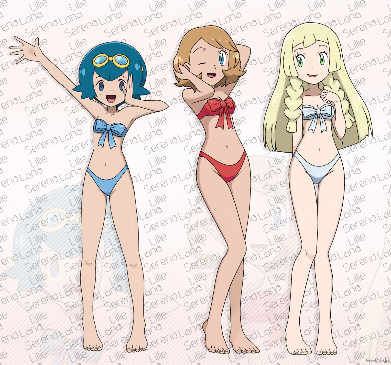 Lana, Serena, Lillie (Ribbon Swi插画图片壁纸