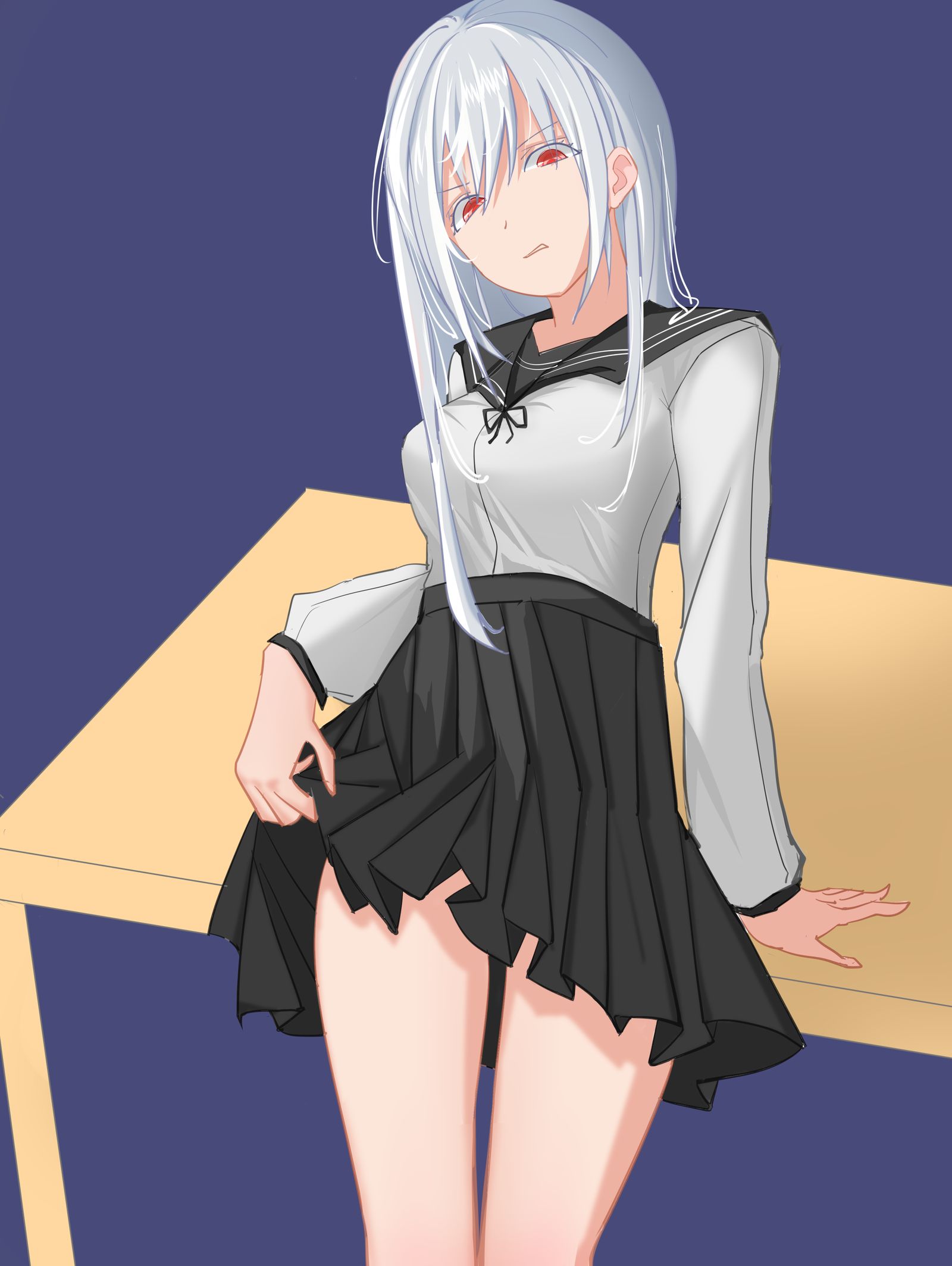 二次元少女，-二次元平涂