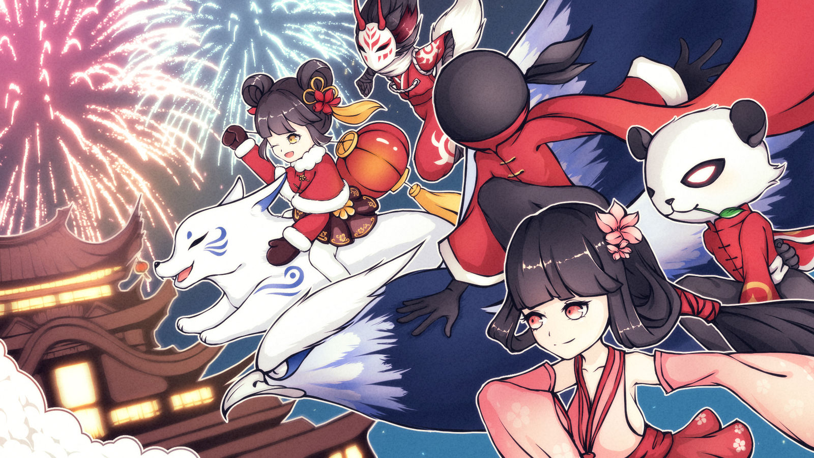 相聚插画图片壁纸