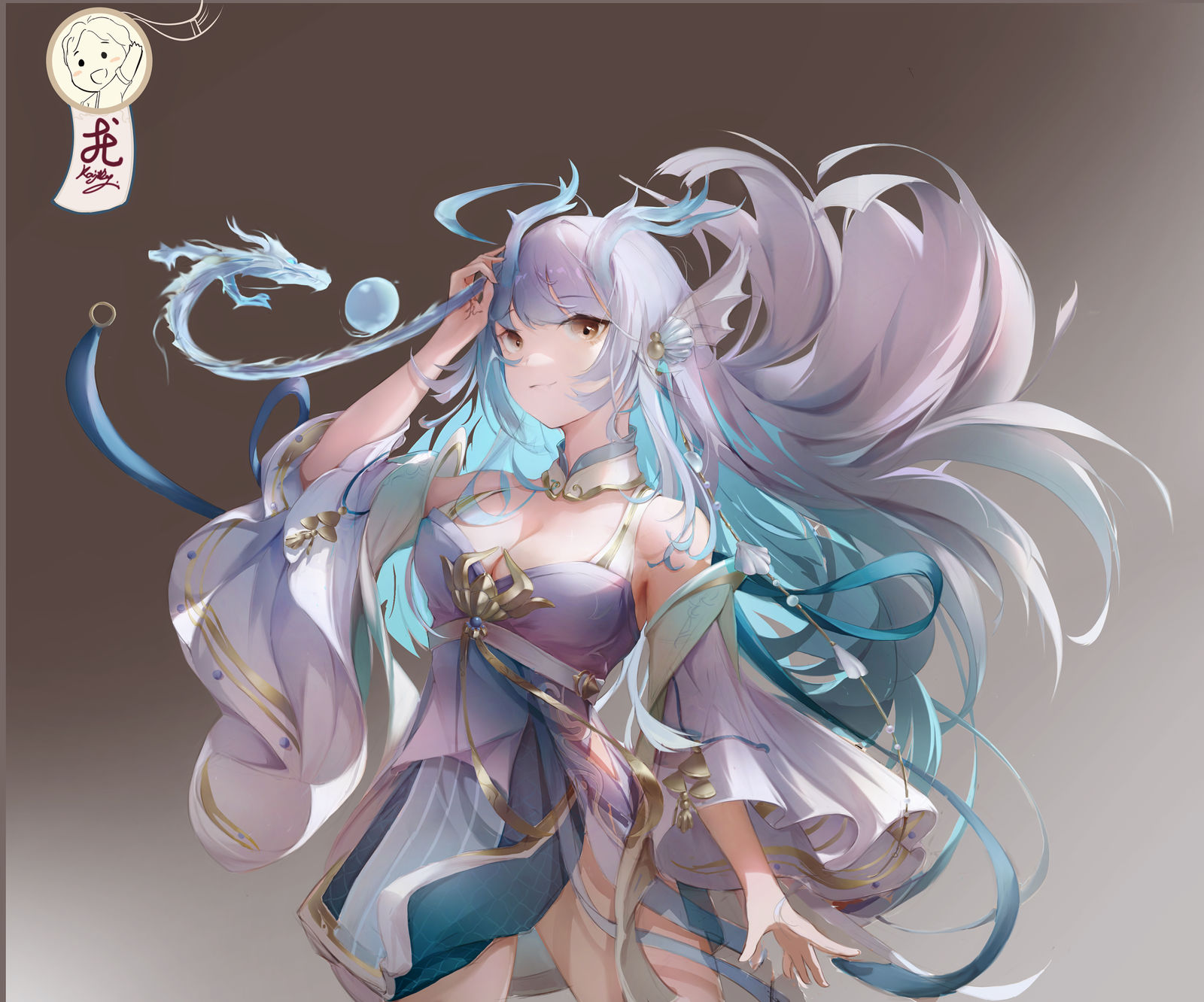调色修正~ 西施 游龙清影插画图片壁纸