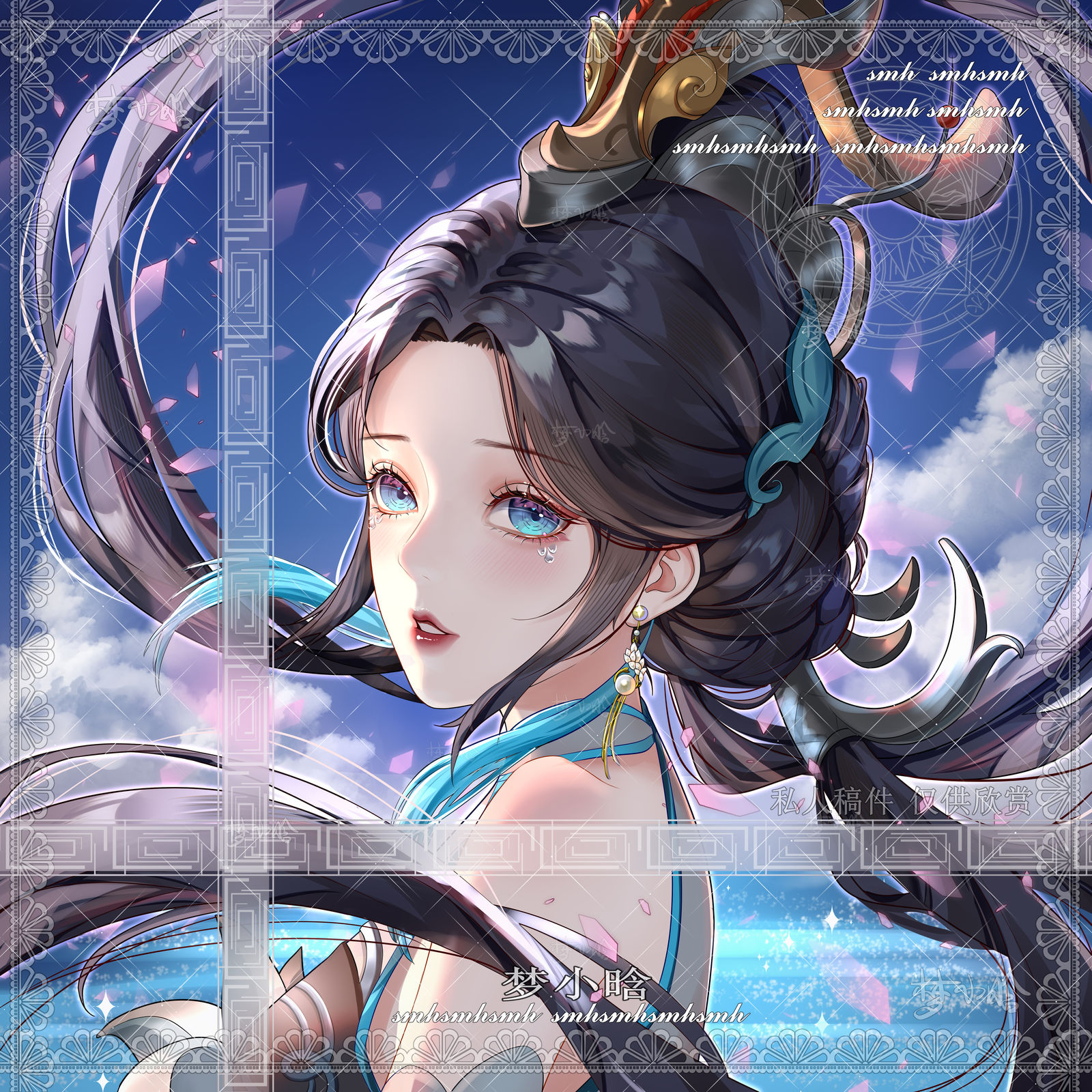 大乔白鹤梁神女插画图片壁纸