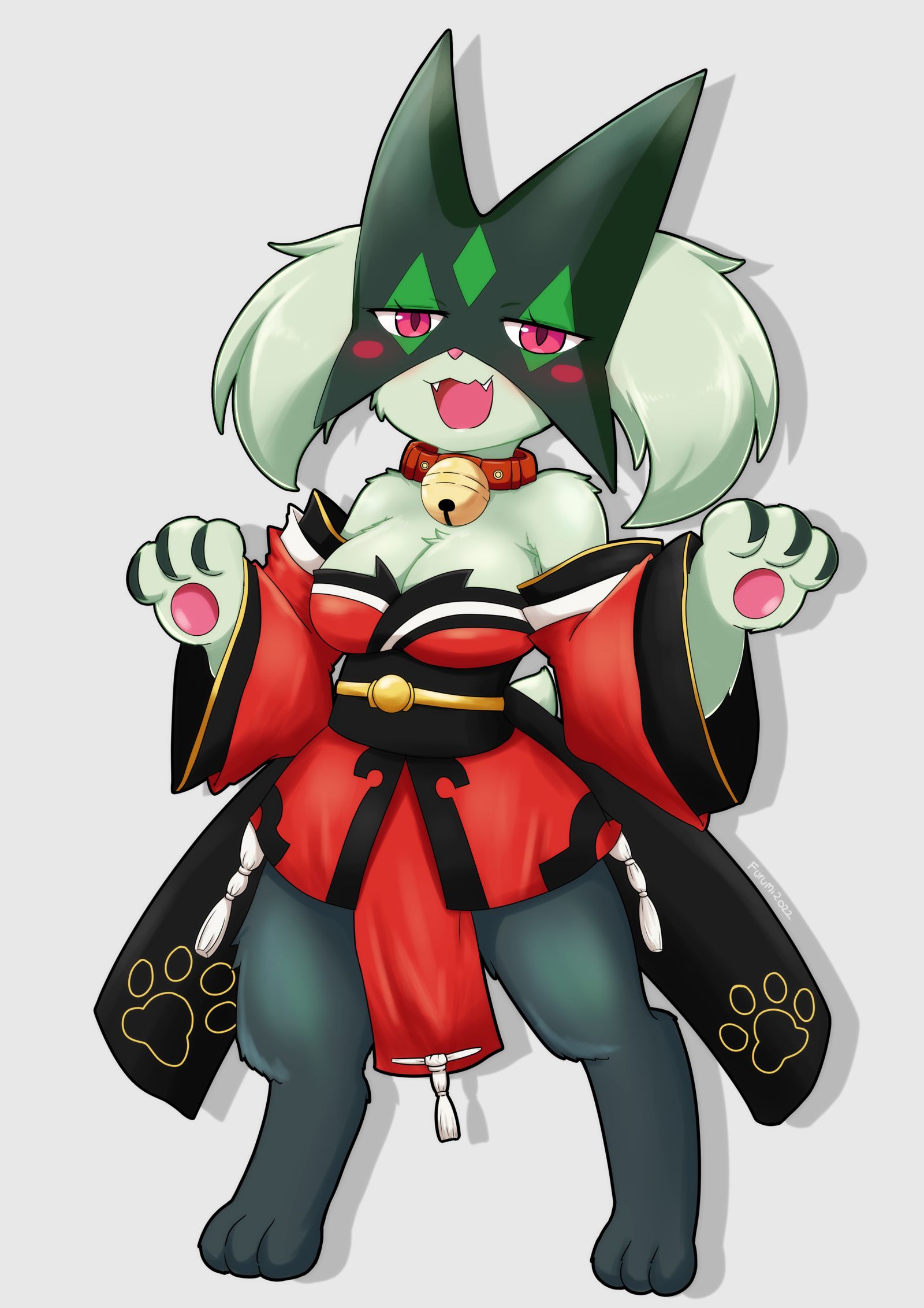 Meowscarada Cat.插画图片壁纸