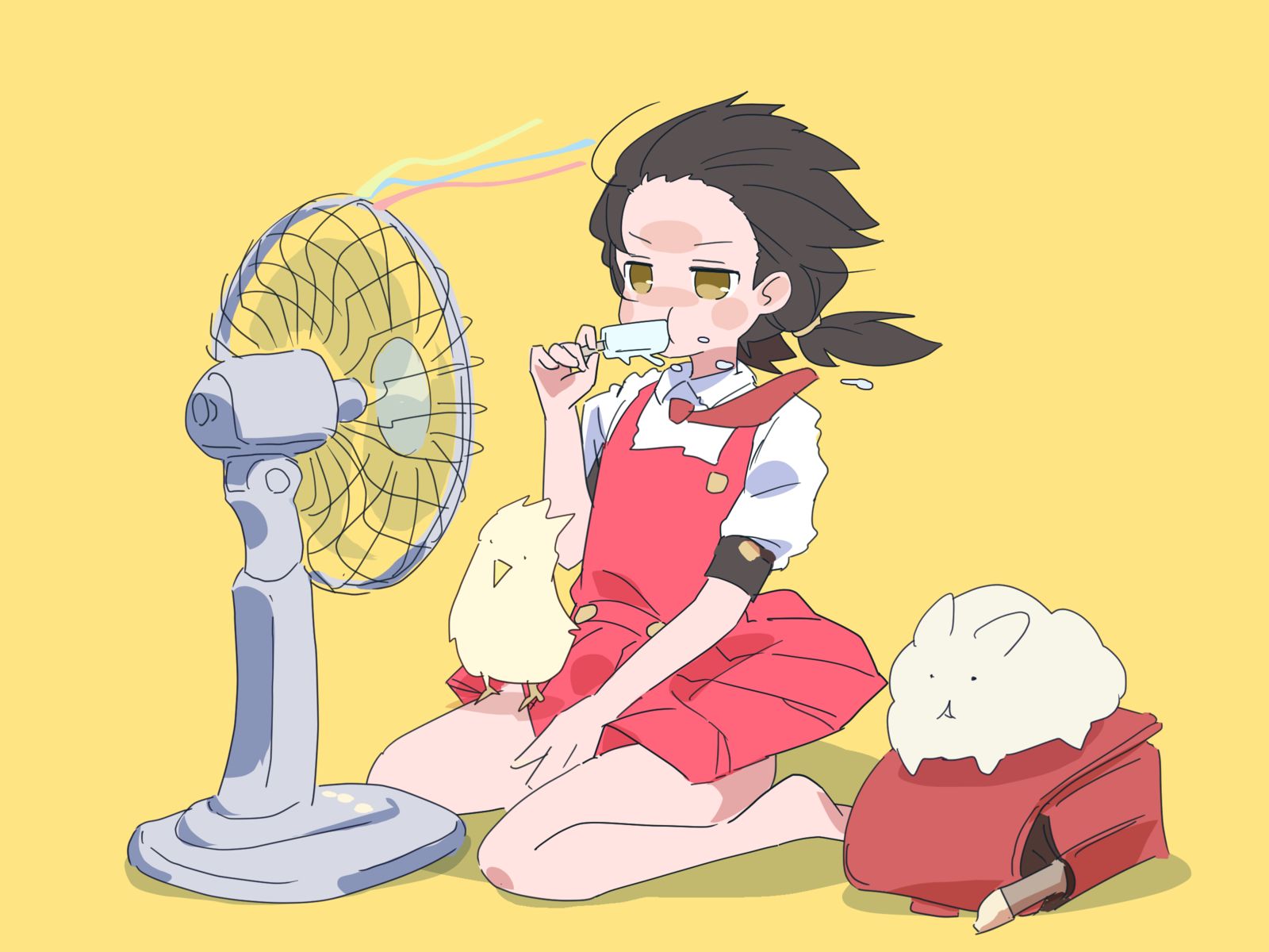 一个按钮强风全背插画图片壁纸