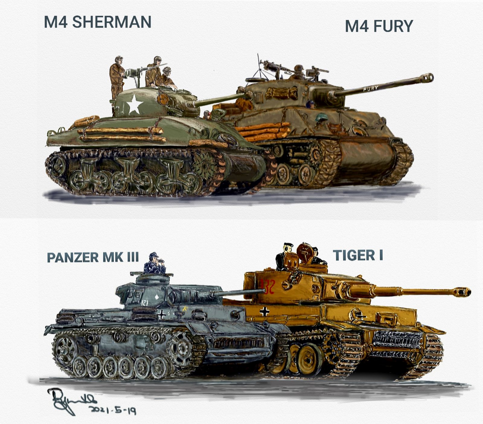 WW2 TANKS LINEUP头像同人高清图