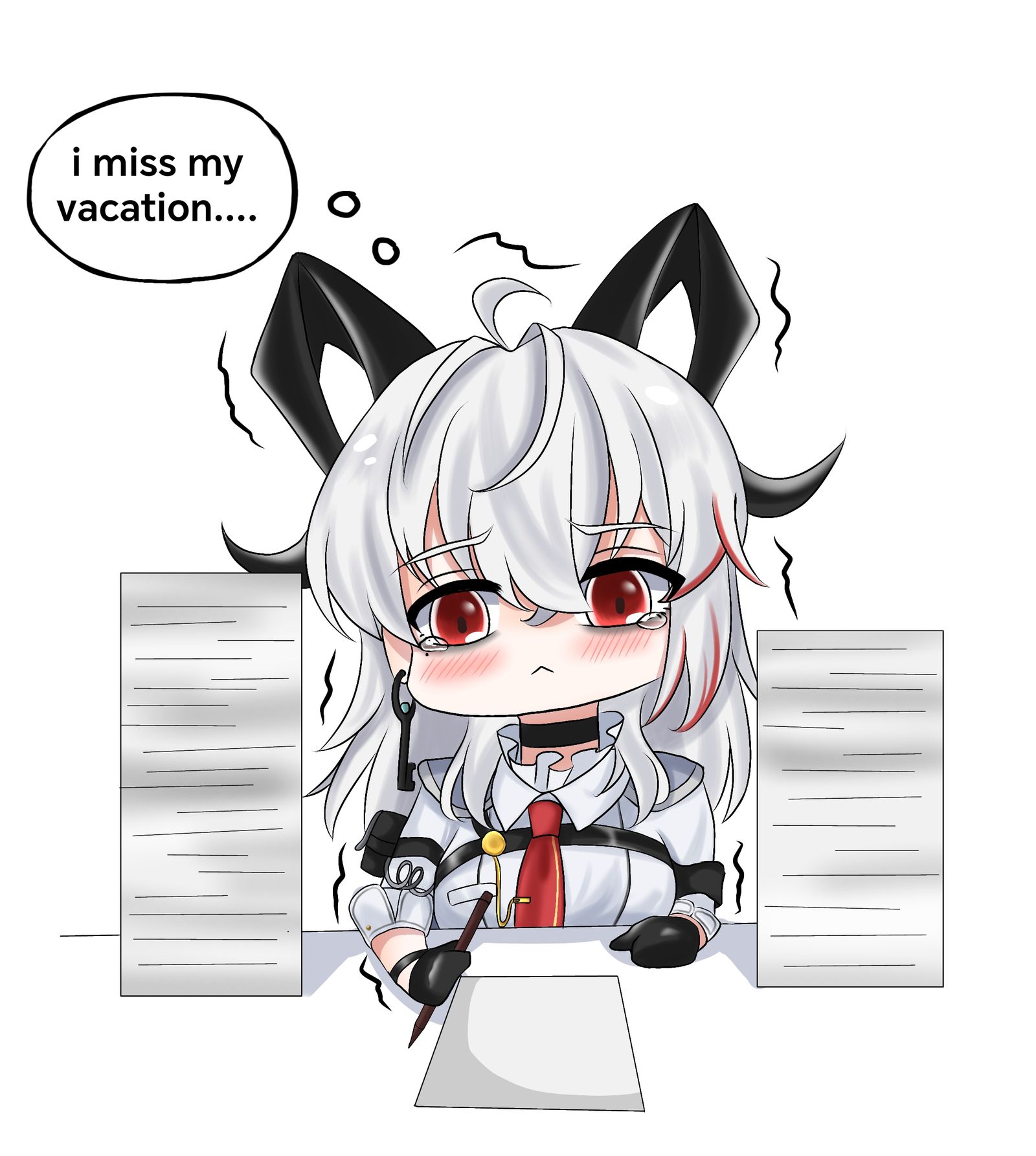 Please give her vacation!!插画图片壁纸