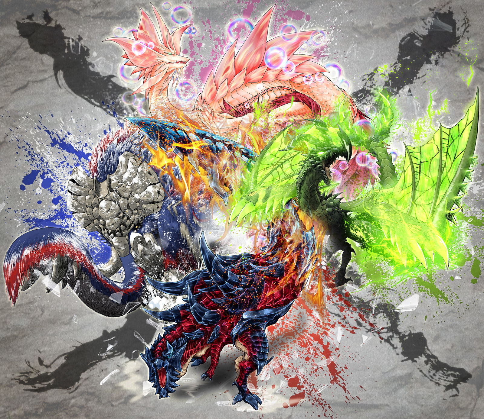 宿命的四大天王【合作】插画图片壁纸