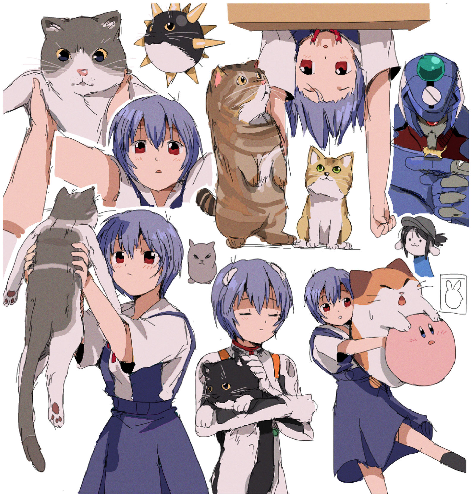Rei Ayanami cats插画图片壁纸