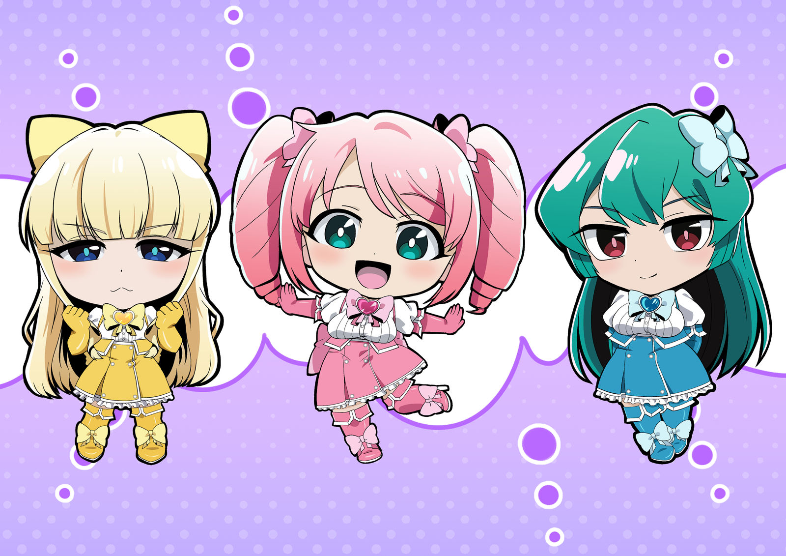 魔法少女にあこがれて　ミニキャラ插画图片壁纸
