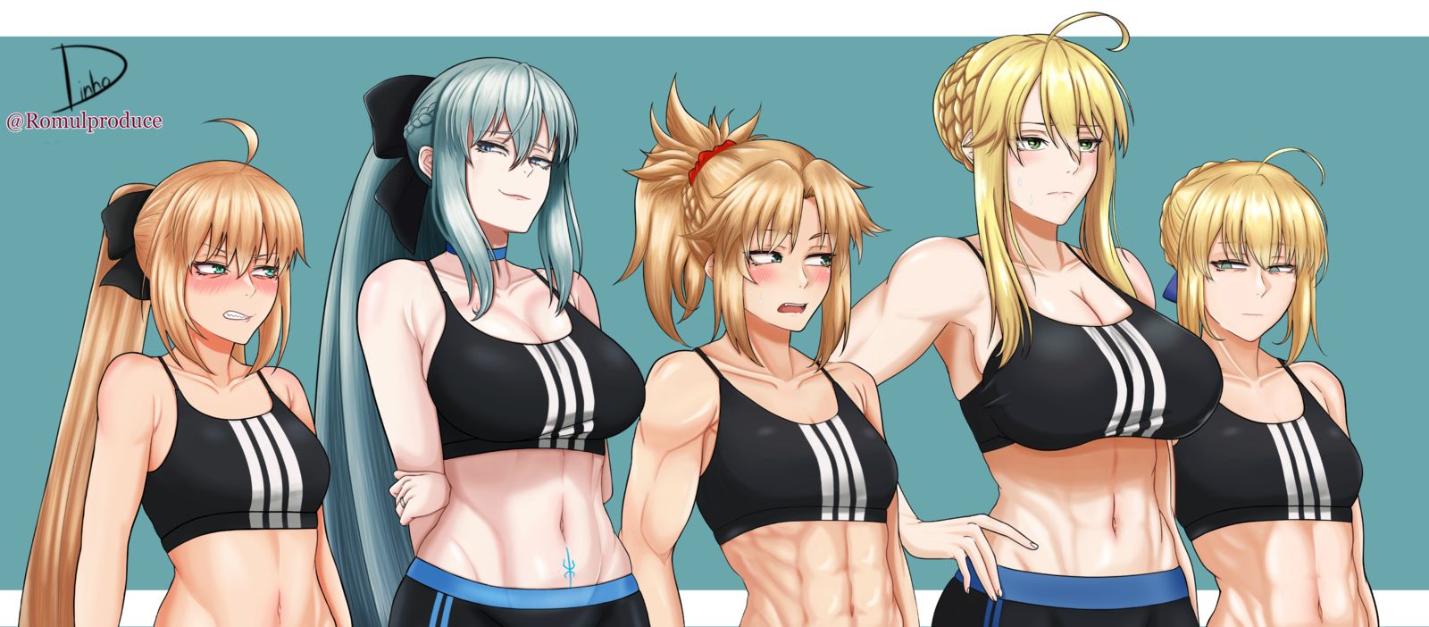 Saber faces and the sport bra插画图片壁纸