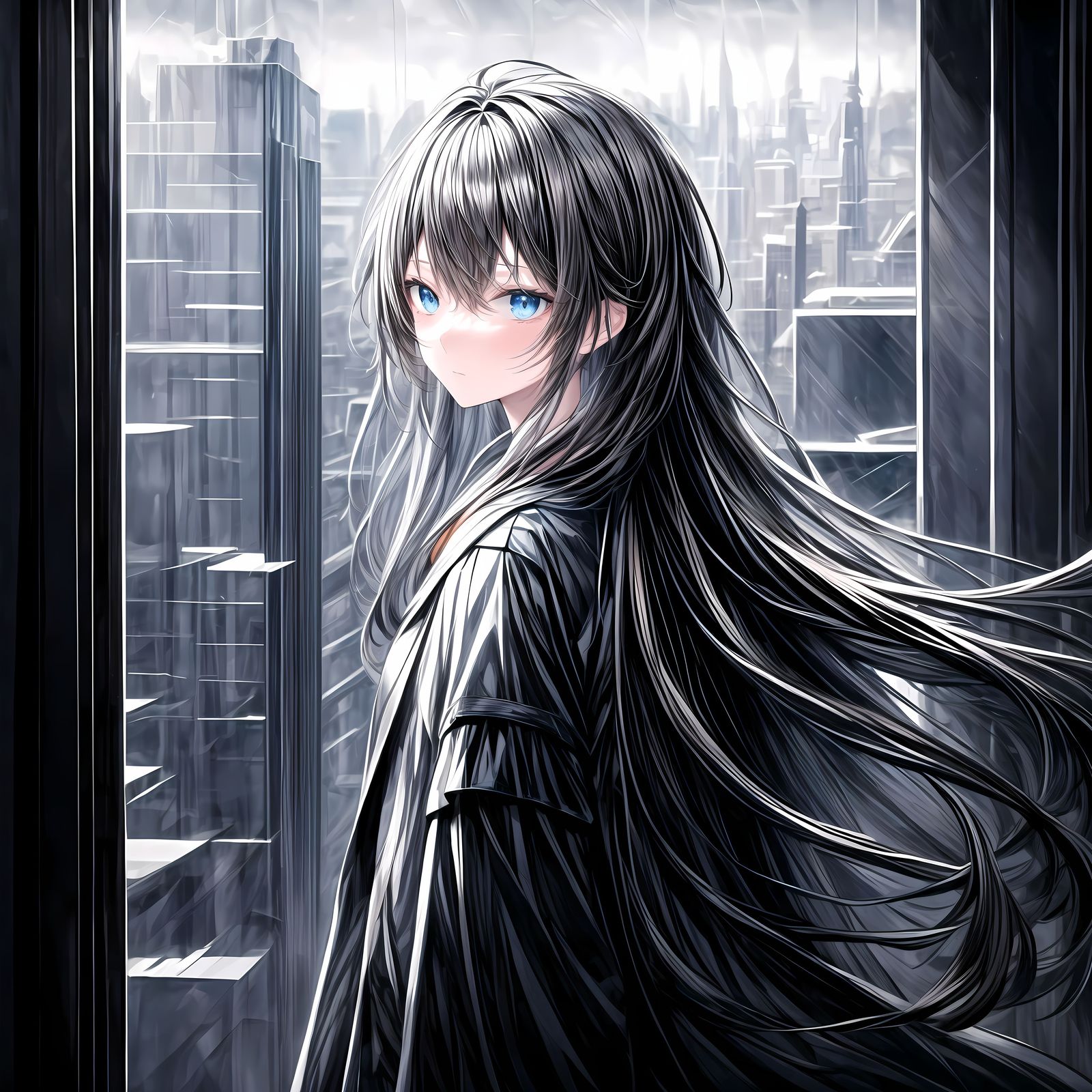 人-科幻二次元少女