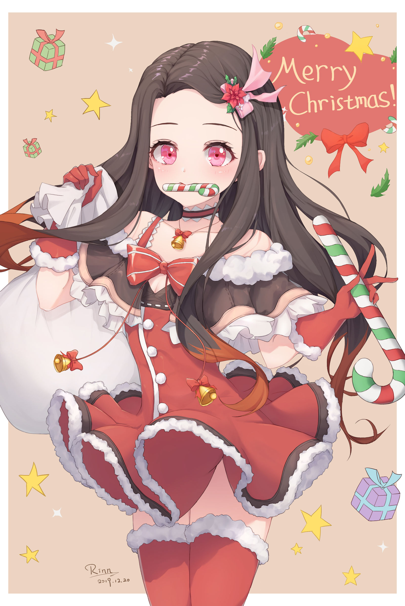 クリスマス禰豆子头像同人高清图