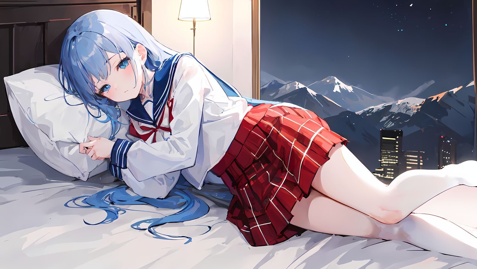 躺在床上插画图片壁纸