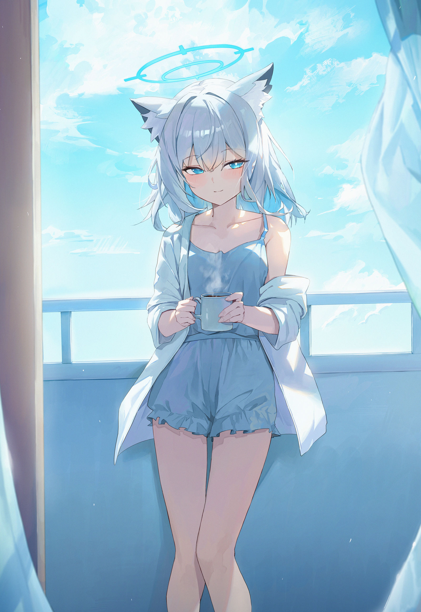 部屋着シロコ插画图片壁纸
