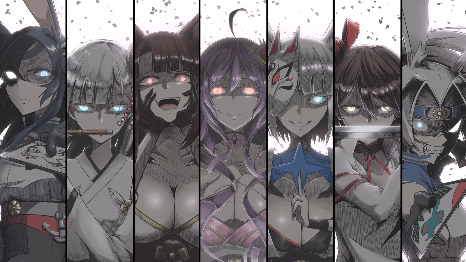 桜火爛漫插画图片壁纸