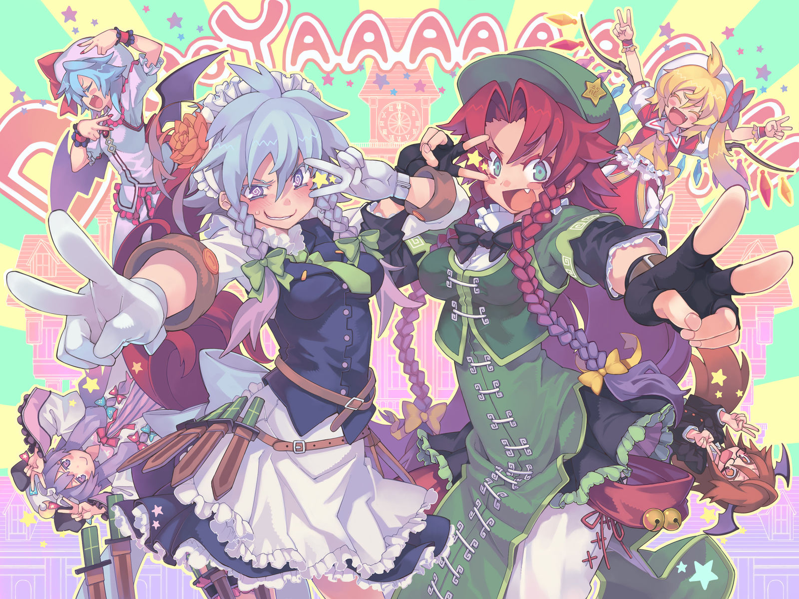 ドヤ顔ダブルピース插画图片壁纸