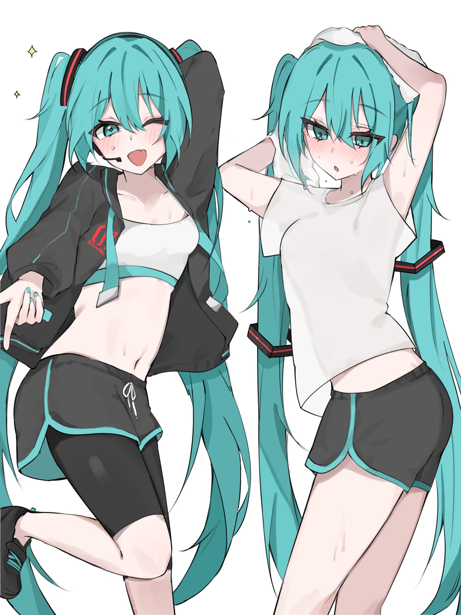 ダンスレッスンするミクさん插画图片壁纸