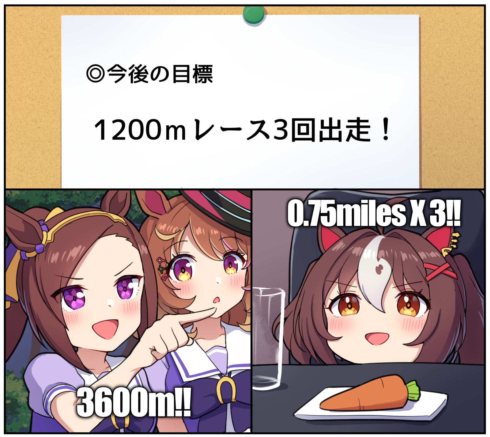 1200mレース3回出走だ！插画图片壁纸