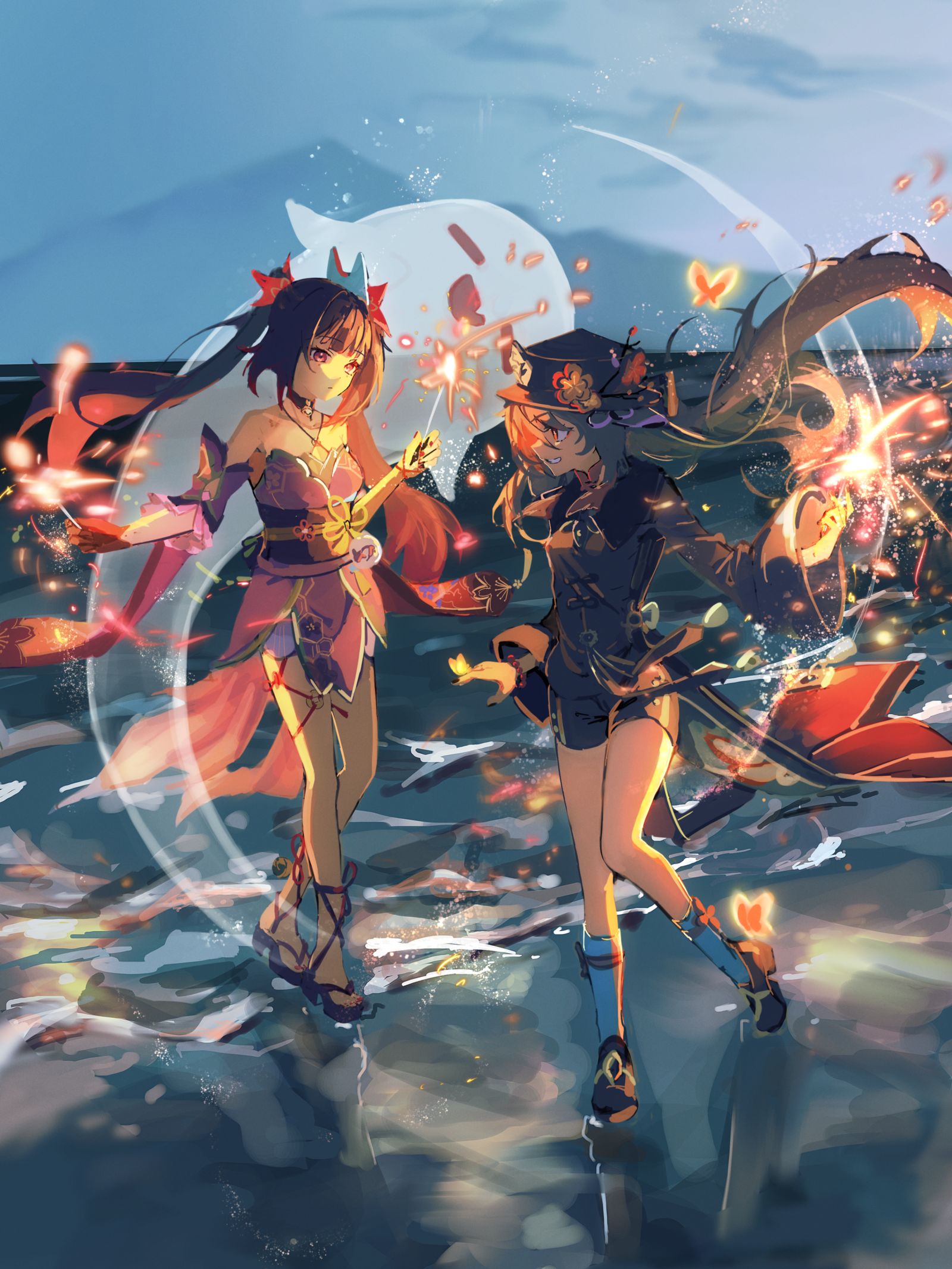 花火と胡桃插画图片壁纸