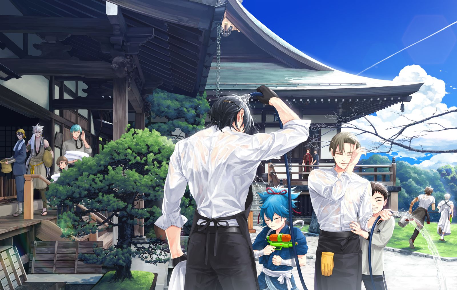 【とうらぶ】夏の庭插画图片壁纸