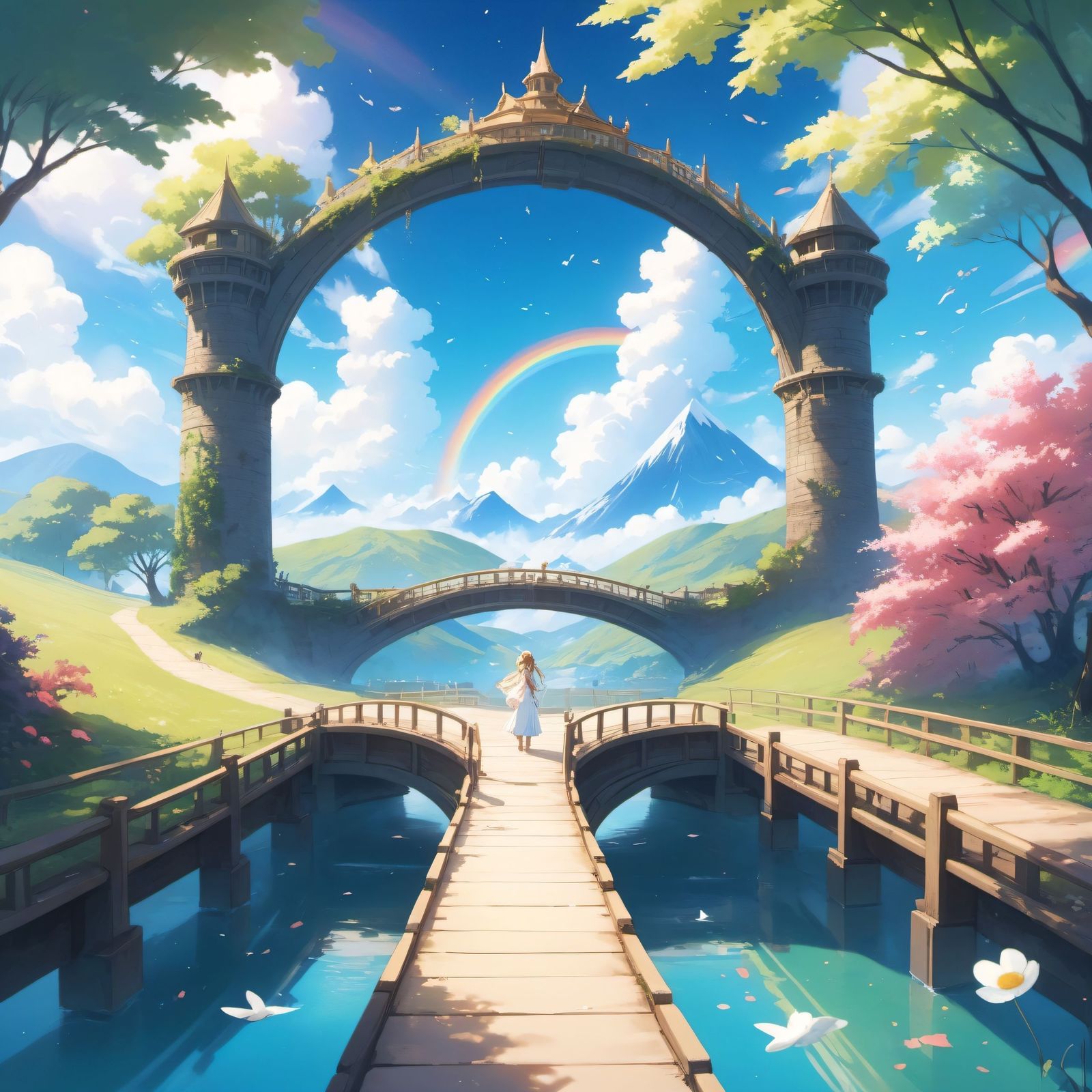 风景优美小轿插画图片壁纸