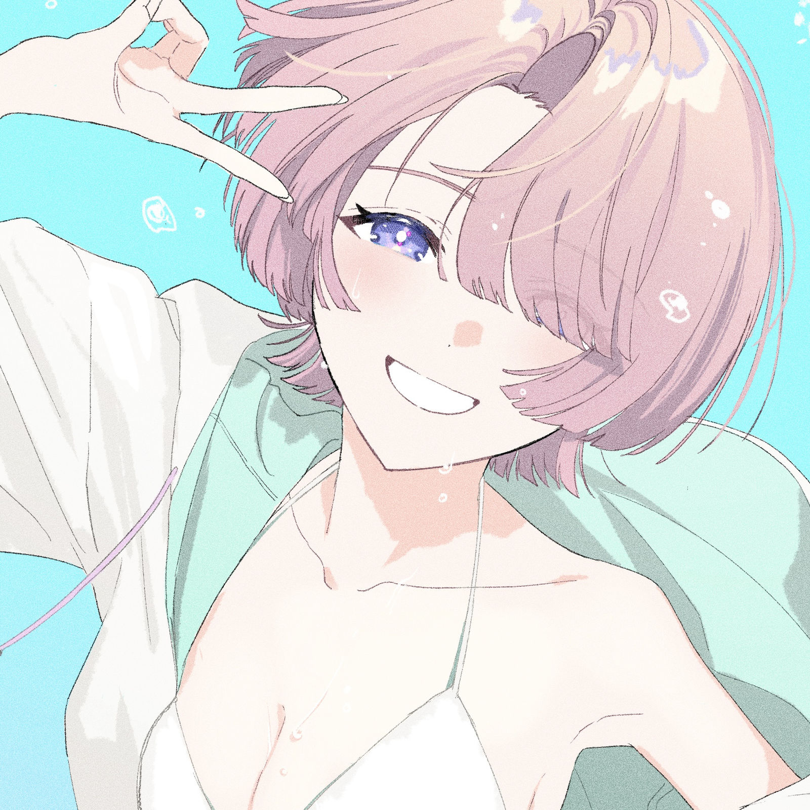 キミとセミブルー插画图片壁纸