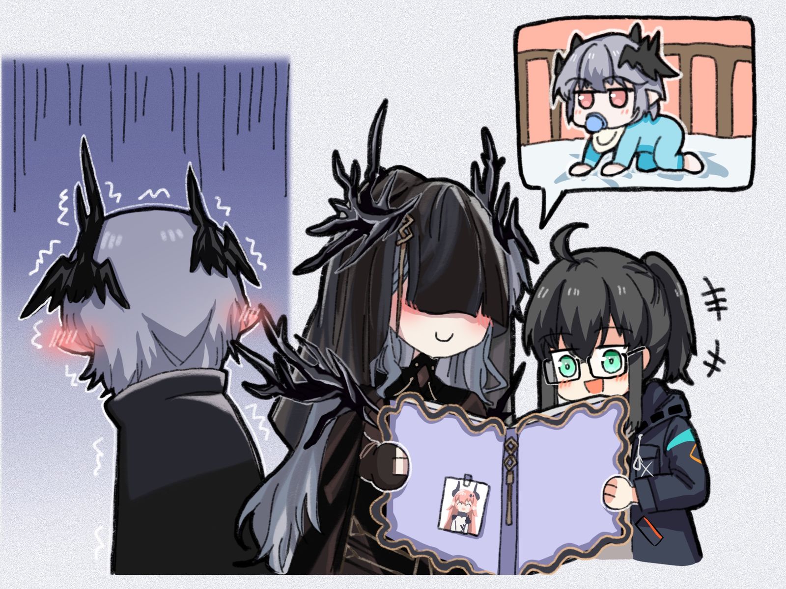 “给你看看我宝贝儿子的满月照片～”