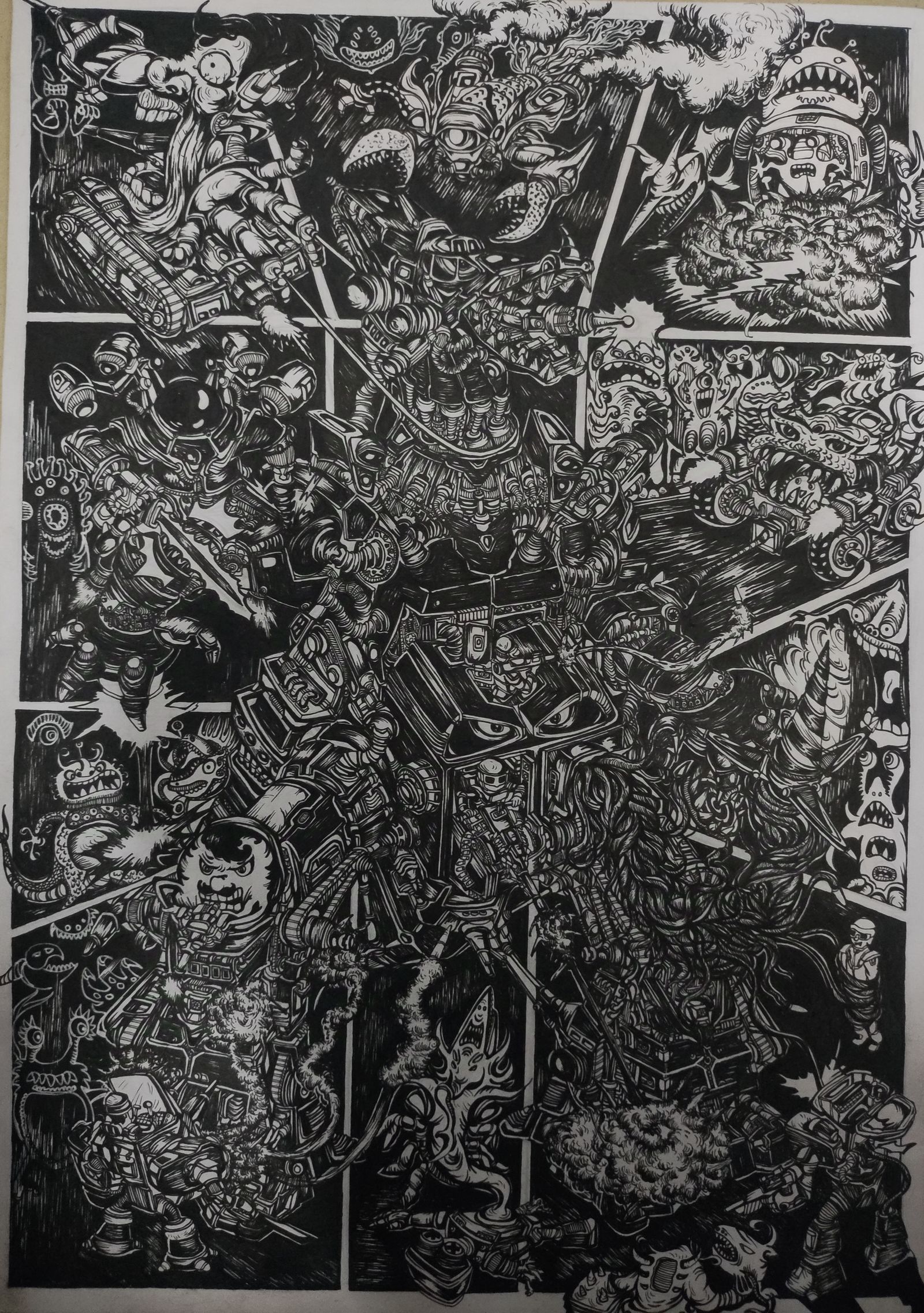 《喧嚣》-手绘竖图