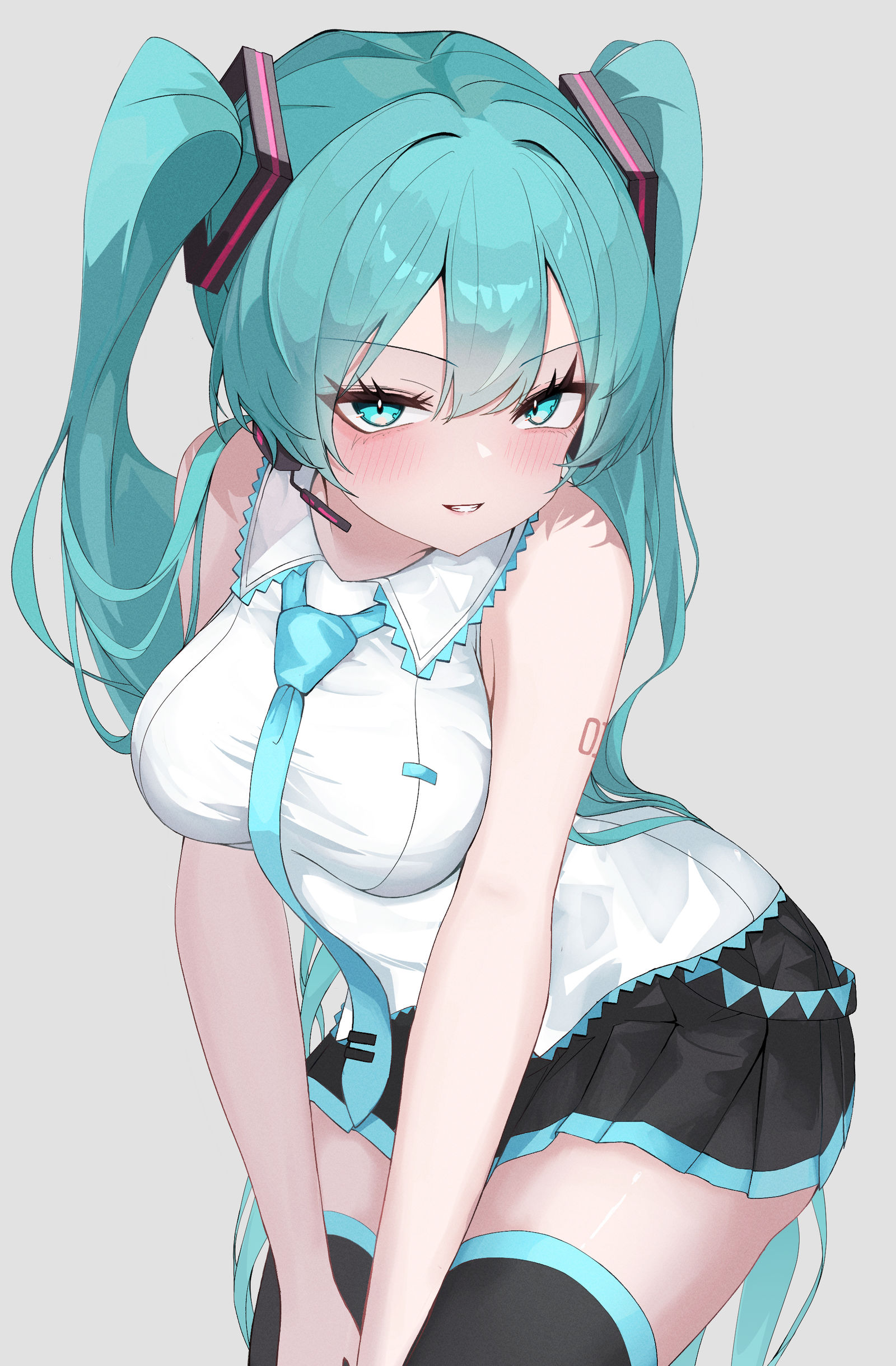 中腰ミクさん-初音未来双马尾