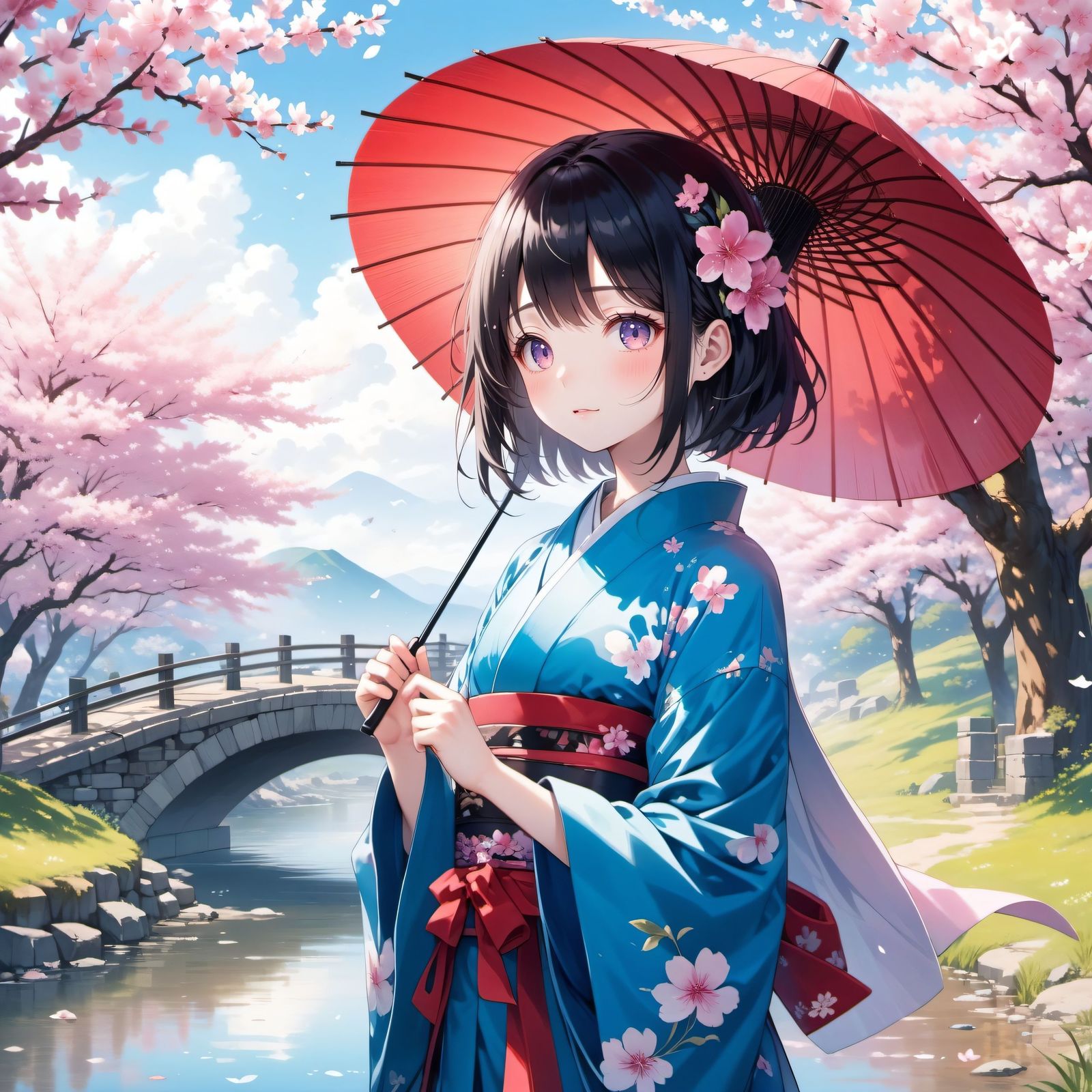 樱花妹插画图片壁纸