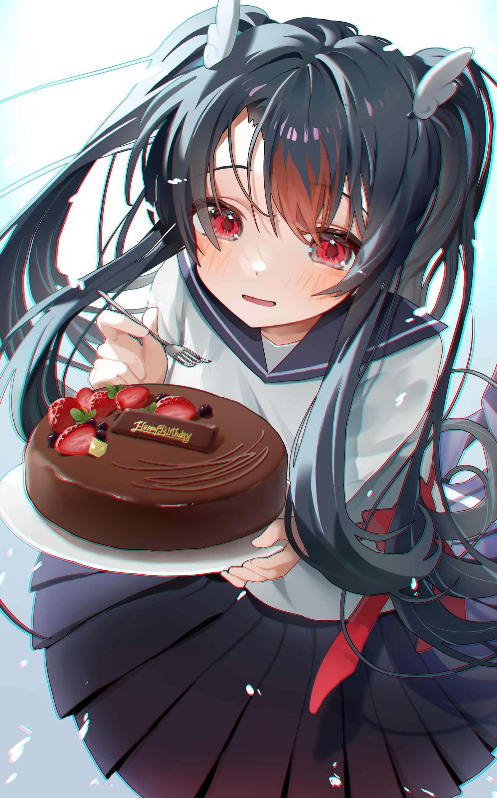 チョコケーキめいちゃ插画图片壁纸