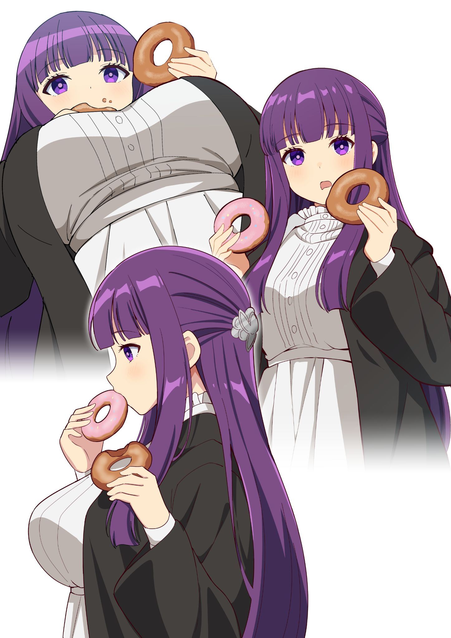 フェルンとドーナツ插画图片壁纸