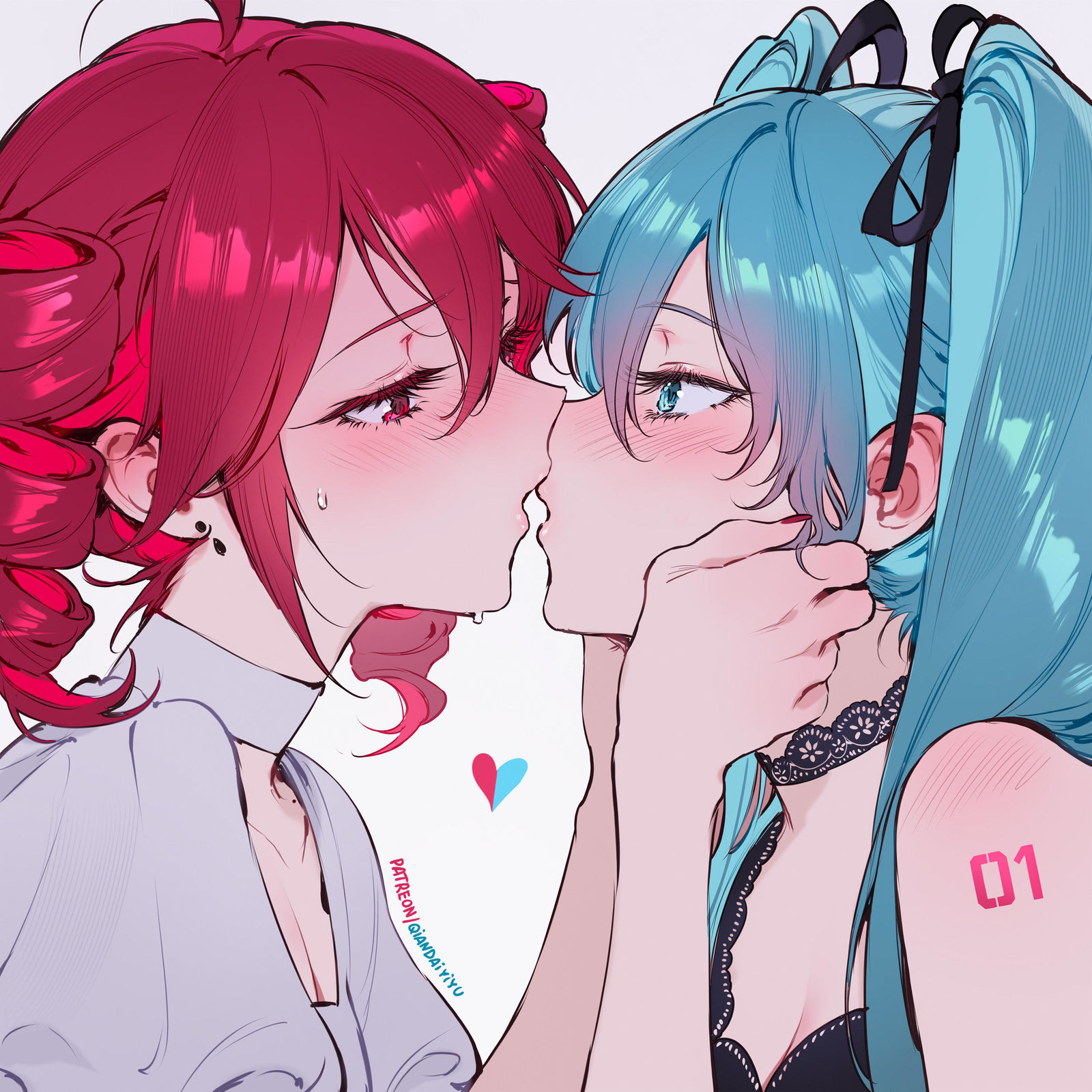 重音テトと初音ミクのキス